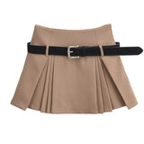 Women Skirt Preppy Style High Waist Spring and Summer Skirt Pantskirt
