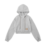 Women Hoodie Cropped Hoodie Girls Spring and Autumn Loose Cardigan Coat