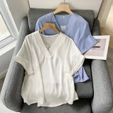 Women T-Shirt Summer Women's Clothing V-neck Shirt