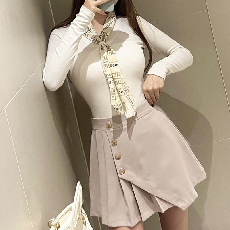 Women Long Sleeve Shirt Printed Tight Bottoming Shirt Long Sleeve Autumn and Winter