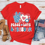 Women's Independence Day T Shirt round Neck Short Sleeve T-shirt