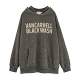 Men Hoodie Letters Printed Hoodie Autumn and Winter Washed Old