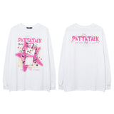 Men Long Sleeve Shirt Puff Print Couple Long Sleeve T-shirt Loose Men and Women