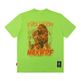 Men's T Shirt Printed Short-Sleeved T-shirt Men's and Women's High Street Hip Hop Retro