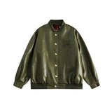 Unisex Jacket Autumn Baseball Uniform Leather Coat Women's Clothing