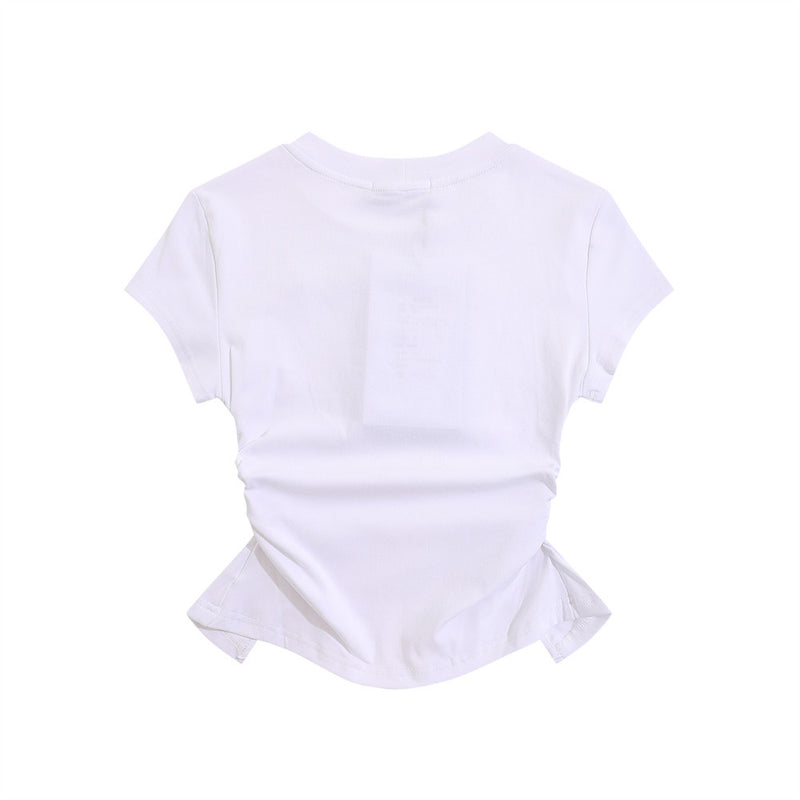 Women T-shirt Short-Sleeved T-shirt O-neck Short Top