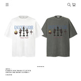 American vintage street T-shirt pure cotton retro men's and women's summer loose