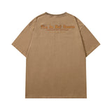 Men T Shirt Vintage Distressed Washed Loose Casual Short Sleeve T-shirt for Men and Women