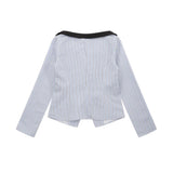 Women Long Sleeve Shirt Women's Fall Color-Blocking Slim Fit