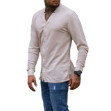 Men T Shirt Men's V-neck Casual Long Sleeve T-shirt