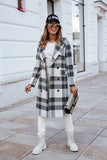 Women Coat Fashion Plaid Woolen Coat