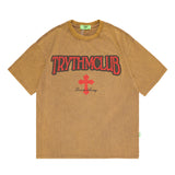 Men T Shirt Printed Rock Loose Bottoming Shirt Casual Short Sleeve T-shirt for Men and Women