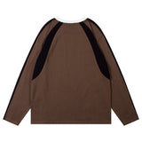Men Hoodie round Neck Base Sweater Stitching Contrast Color American Motorcycle Racing Suit
