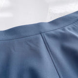 Women Skirt Spring High Waist Pure Color Mid-Length Skirt