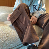 Men Sweatpants Corduroy Pants Men's Winter Overalls Casual Pants