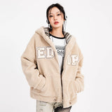 Men Cotton Padded Jacket Coat Double-Sided Wear Berber Fleece Cotton Coat Men's Winter Loose Cotton Coat Coat