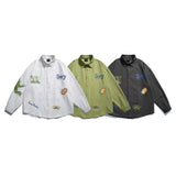 Unisex Jacket Autumn Cartoon Embroidered Printed Shirt