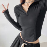 Women T-Shirt Short T-shirt for Women Spring and Autumn Slim Long Sleeve Top