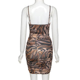 Women Desses Printed V-neck Sling Dress Women