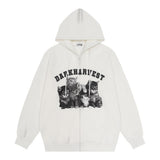 Men Hoodie Coat Men's Cardigan Zipper Hooded Top Loose Hooded