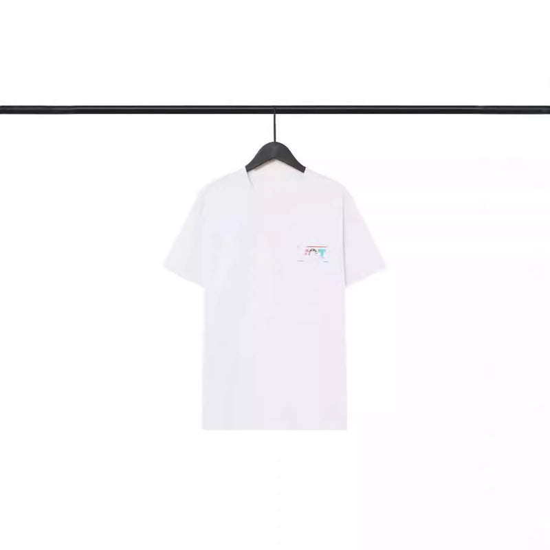 Men T-shirts 2024 Summer Color FOTI Character Print, Short Sleeve Loose T-Shirt
