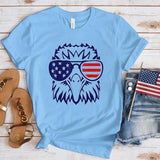 Women's Independence Day T Shirt round Neck Short Sleeve T-shirt Women's Top