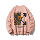 Men Hoodie Couples Sweater Trendy Design Print round Neck Loose