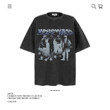 American vintage street T-shirt cotton character print men and women summer loose