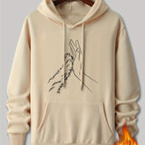 Hand Animal Paw Print Men_s Pullover Round Neck