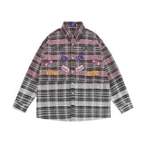 Men's Long Sleeve T Shirt Men's Spring and Autumn Stitching Embroidered Letter Long Sleeve Shirt
