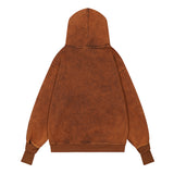 Men Hoodie Distressed Washed Hooded Sweater