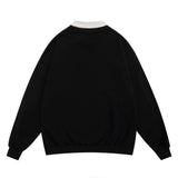 Men Hoodie Flower Printed Pullover Sweatshirt Men's Hip Hop Contrast Color Lapels Top