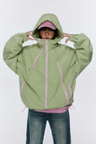 Unisex Jacket Autumn Contrast Color Multi-Zipper Shell Jacket Women's Clothing