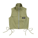 Women Vest Short Vest Women's Loose Brand Zipper Sleeveless Vest