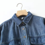 Women T-Shirt Casual Denim Shirt Jacket Autumn Washed Jacket Loose