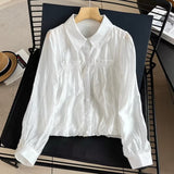 Women T-Shirt Shirt Korean Style Women's Autumn Classic Style Design Long Sleeve Shirt