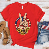 Women's Independence Day T Shirt round Neck Short Sleeve T-shirt Women's Top