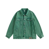 Unisex Jacket Autumn Washed Dyed Denim Coat