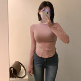 Women's Long Sleeve Shirt Bottoming Shirt Women's Autumn and Winter Pure Desire Top