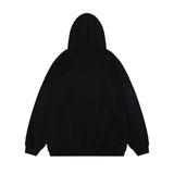 Men Hoodie Hooded Sweater Men's Printed Heart-Shaped Rose Loose Hoodie