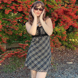 Women Desses Strap Stitching Dress Skirt