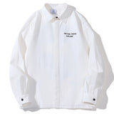 Men Long Sleeved T Shirt Letter Printed Long Sleeve Shirt Men's Spring and Autumn Leisure Loose Outer Shirt