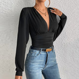 Women Jumpsuit Women's Spring/Summer Fashionable Fitted Long Sleeve Jumpsuit