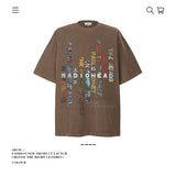American vintage street T-shirt pure cotton men's and women's summer loose