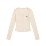Women Long Sleeve T-Shirt Long Sleeve T-shirt Women's Spring and Autumn Button
