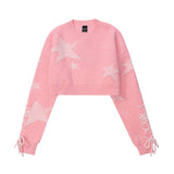 Women Sweater Short Sweater Women's Autumn Long Sleeve round Neck Sweater