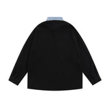 Men Long Sleeved T Shirt Embroidered Letter Long Sleeve Shirt Men's Loose Casual Contrast Color Shirt Spring and Autumn