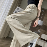 Palazzo Pants Summer Loose Straight Lazy Cool Sun Protection Cotton and Linen Trousers
