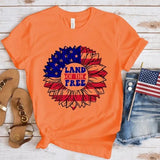 Women's Independence Day T Shirt round Neck Short Sleeve T-shirt Women's Top