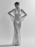 Women Sweater Dress Knitted Polo Long Skirt Sun Protection Dress Women